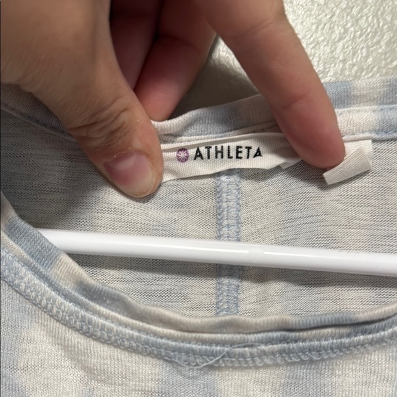 Athleta White and Blue Tank Top Relaxed Fit - Picture 2 of 5